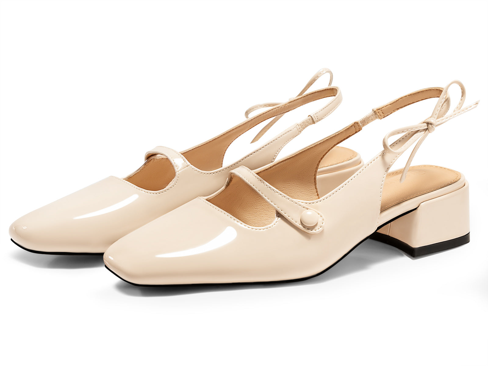 Coutgo Womens Apricot Mary Jane Shoes