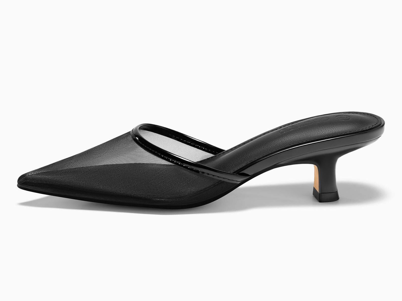 Coutgo Womens Cool Black Kitten Heels