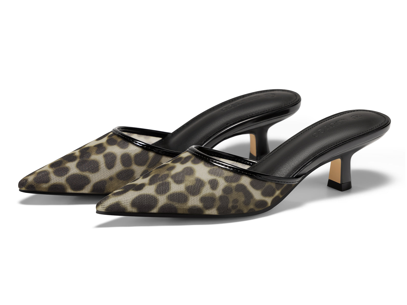 Coutgo Womens Leopard Kitten Heels