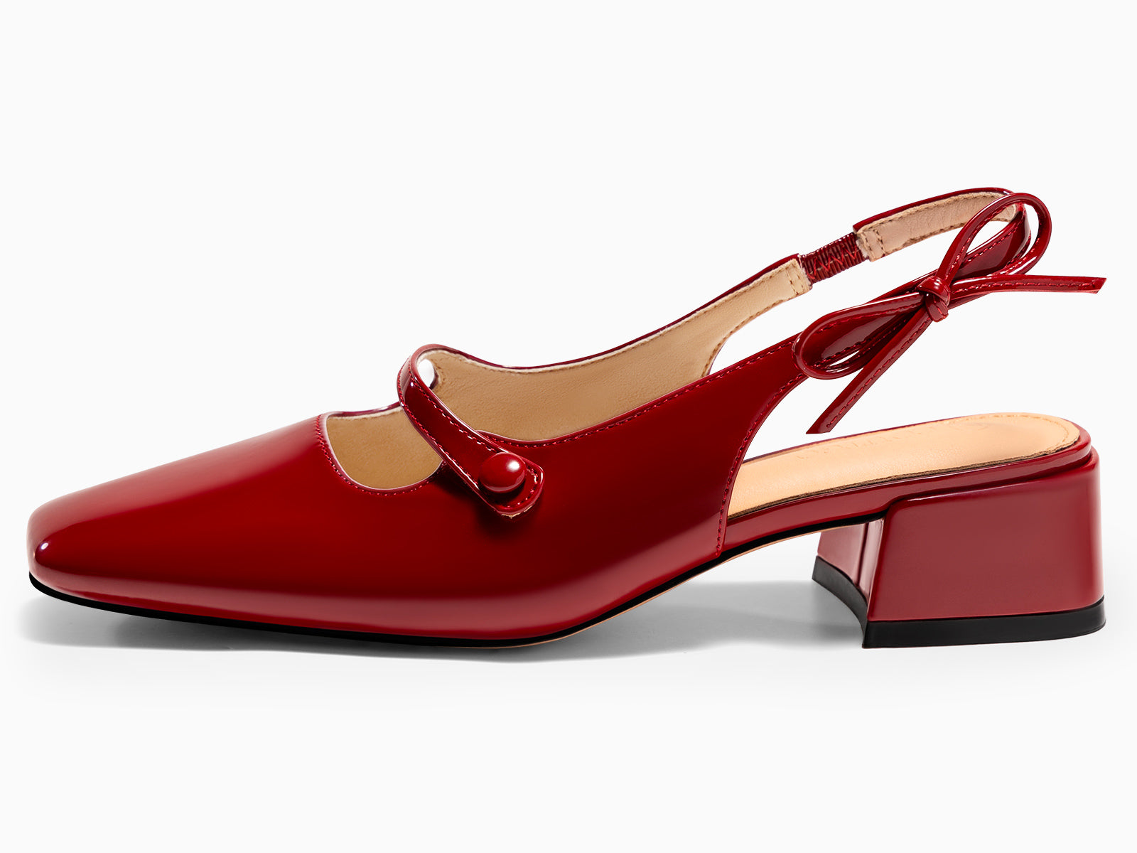 Coutgo Womens Red Mary Jane Shoes