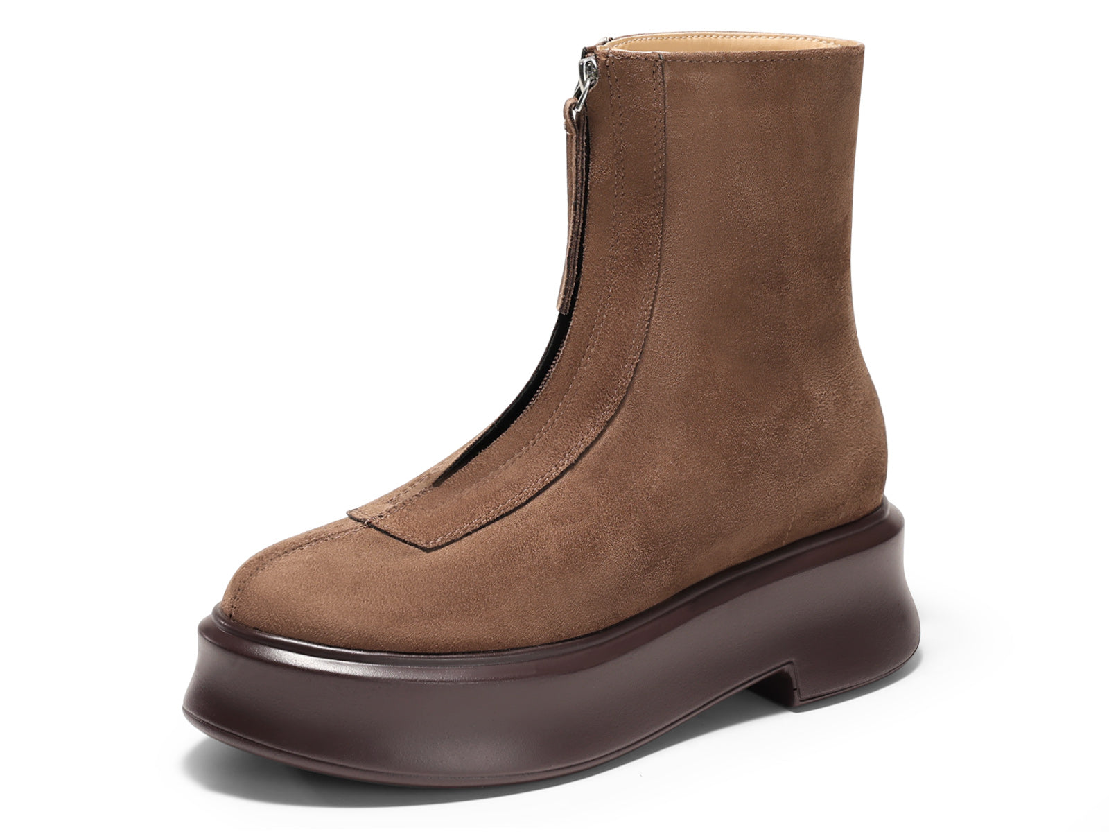 Coutgo Womens Coffee Platform Ankle Boots