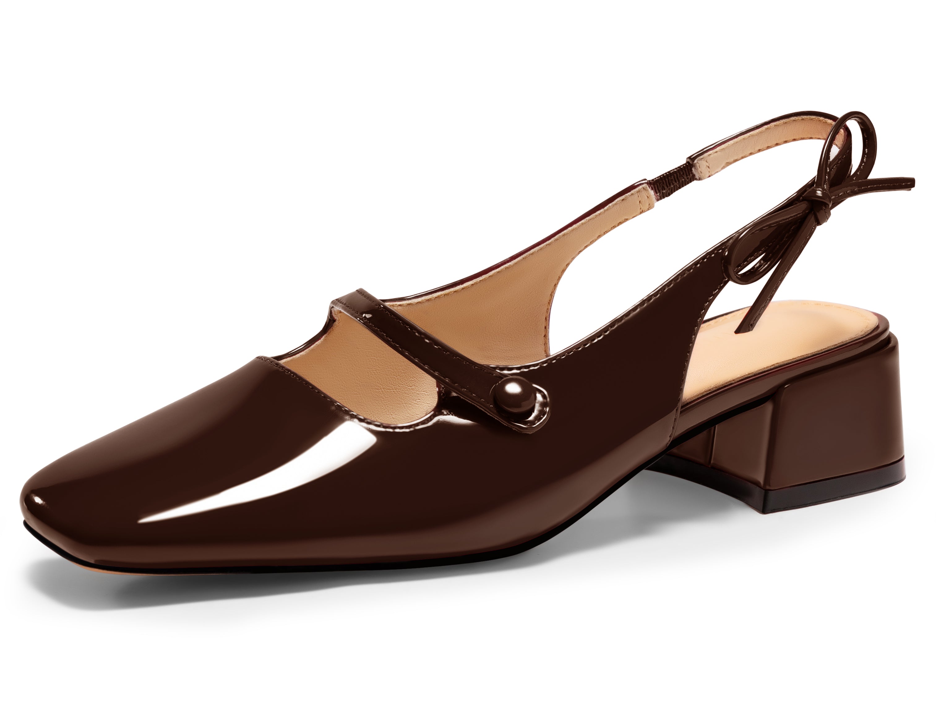 Coutgo Womens Coffee Mary Jane Shoes