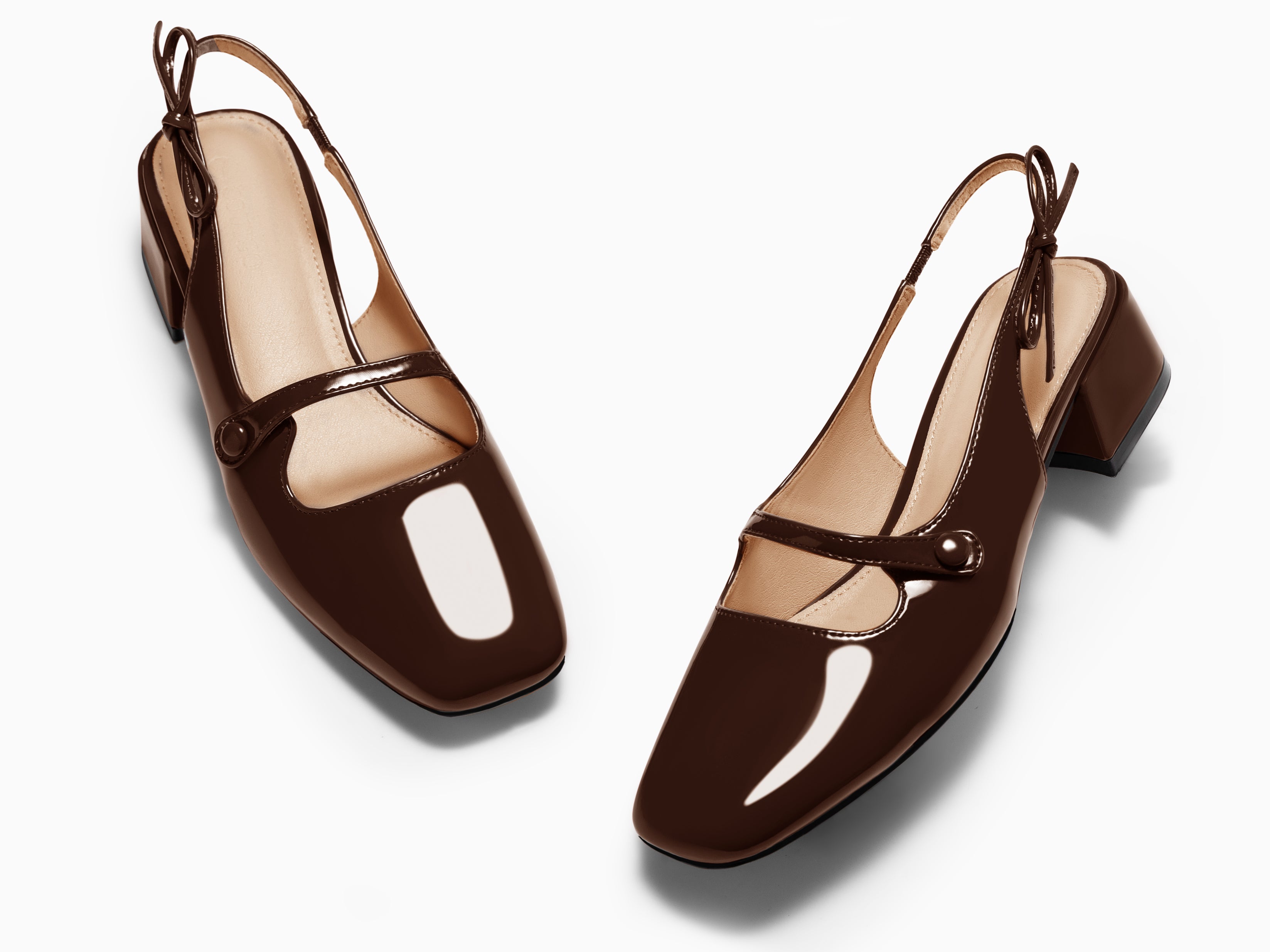 Coutgo Womens Coffee Mary Jane Shoes
