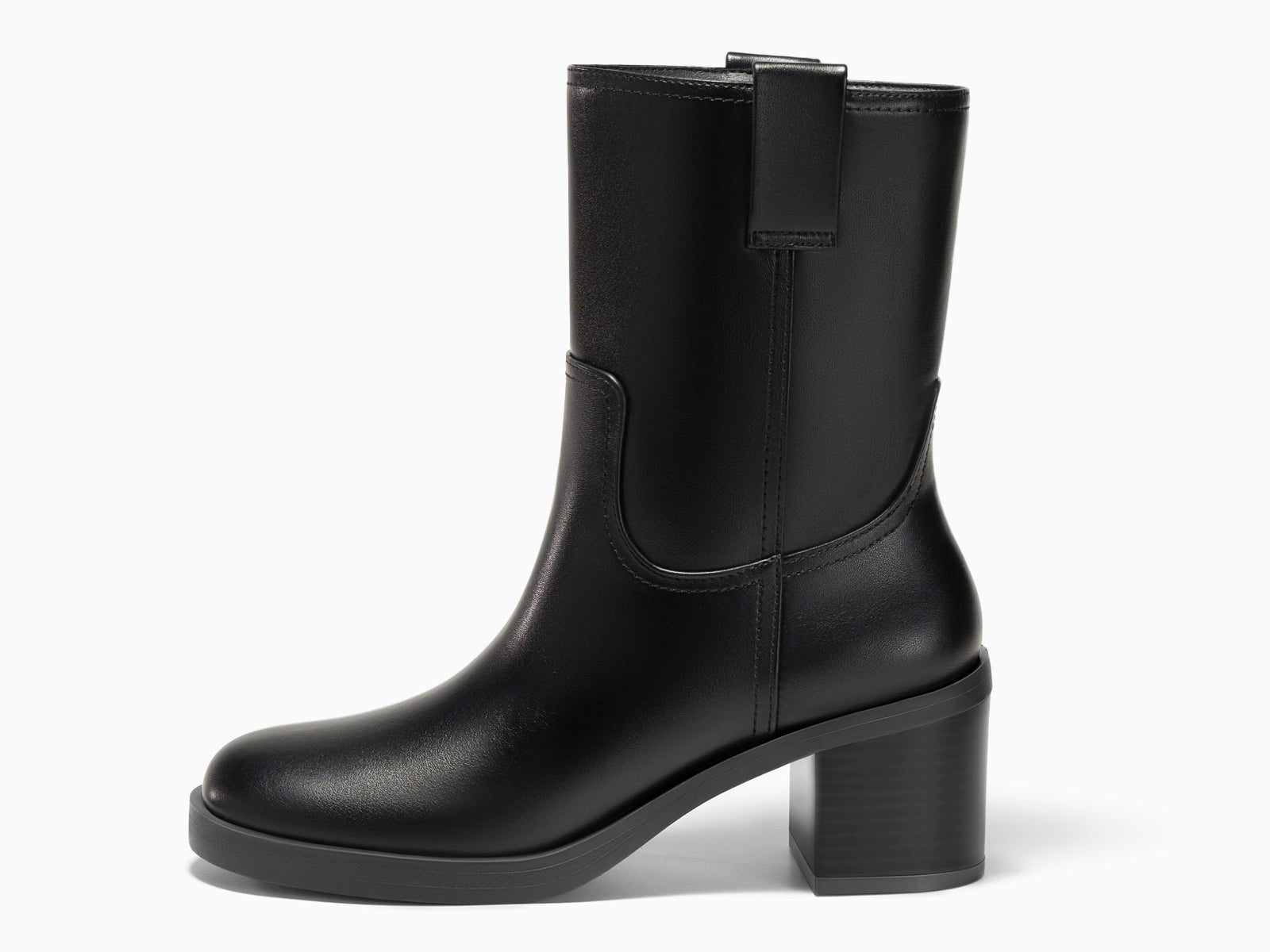 Coutgo Womens Black Platform Mid Calf Boots
