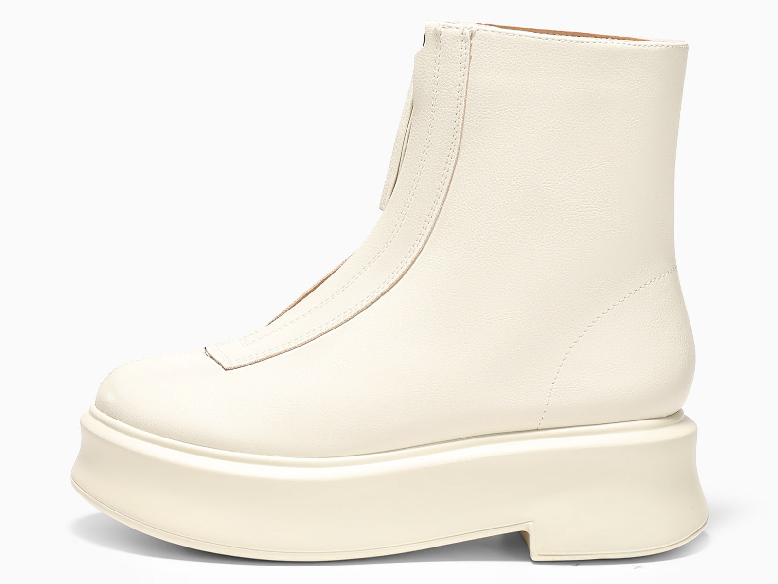 Coutgo Womens Beige Platform Ankle Boots